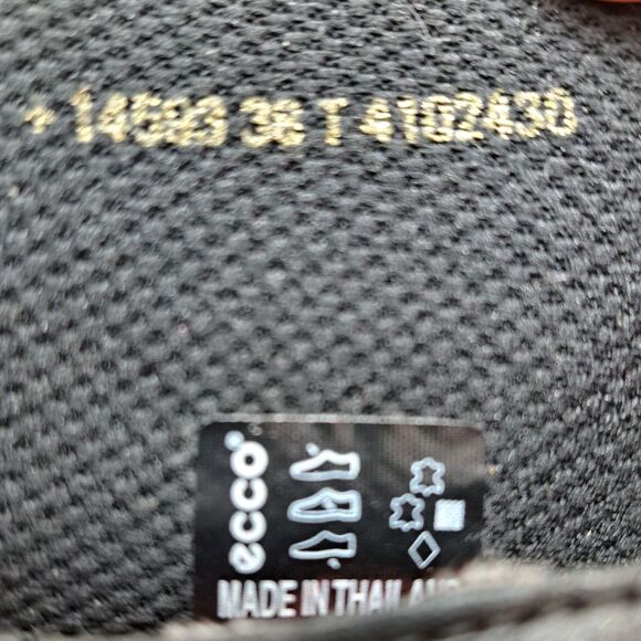 Ecco Black Leather With Velcro Strap Casual Comfort Shoes Womens Shoe Size 7.5 W - Picture 7 of 7